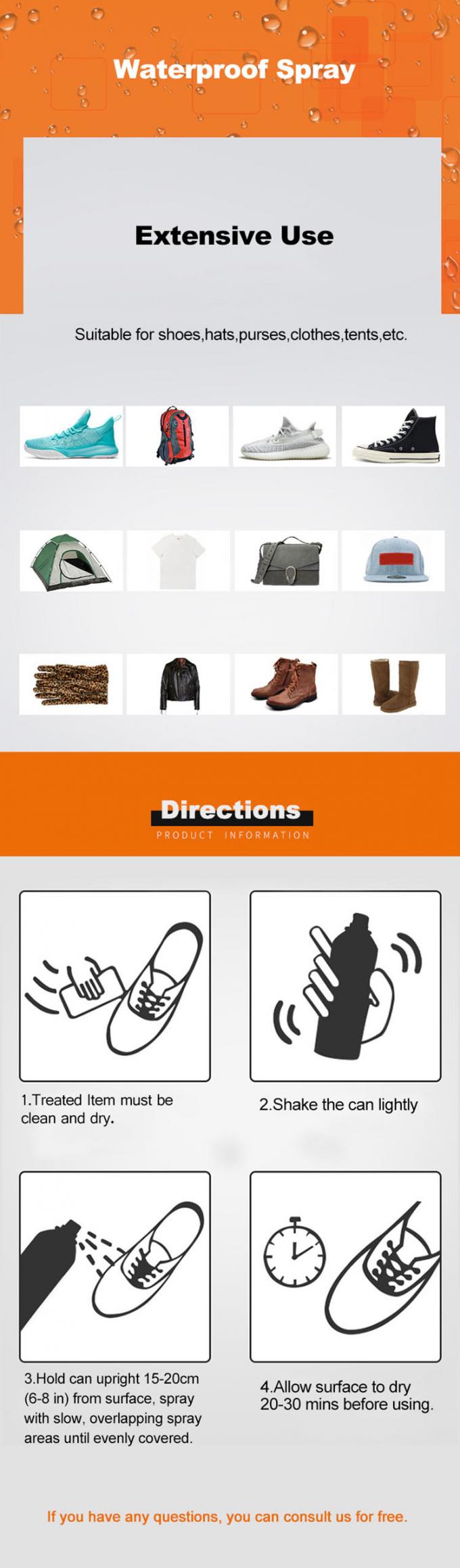 200ML लिक्विड फैब्रिक Aeropak वाटरप्रूफ स्प्रे ISO9001 REACH 3