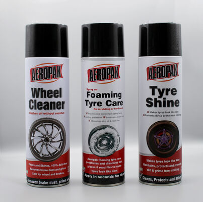 Aeropak 500ml Aerosol Tyre Shine Car Wheel Tire Coating Spray Deep Black Gloss Chemical Filler Hydrophobic Sealant 3 Year