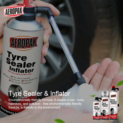 Aeropak 500ml White Tinplate Aerosol No-Jack Auto Tire Emergency Repair Puncture Seal OEM Factory Tire Sealant Inflator 3-Year