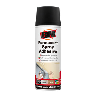 Aeropak 200ml एयरोसोल कपड़े-विशिष्ट पारदर्शी स्थायी चिपकने वाला गोंद स्प्रे सीलेंट्स के लिए उच्च स्प्रे कवर चिपकने वाले